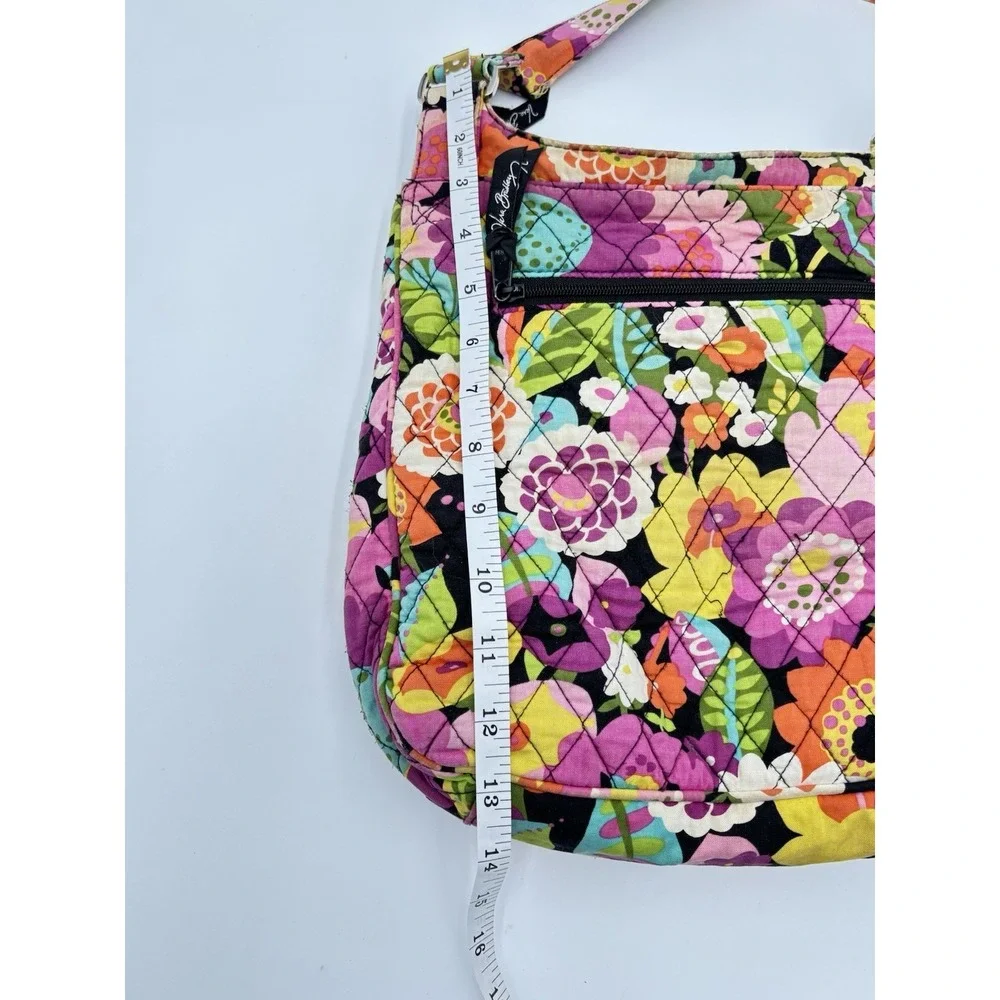 Vera Bradley Floral Quilted Crossbody Messenger‎ Bag Pink Black Boho